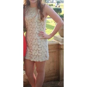 Alice + Olivia white dress with embellishments